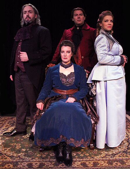 Ben Ritchie, Nicole Angeli, Stephen Peirick, and Rachel Hanks in “Hedda Gabler” at Stray Dog Theatre, Photo by Justin Been