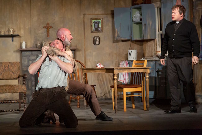 A scene from the darkly comic 'The Lonesome West,' at West End Players Guild, photo by John Lamb.