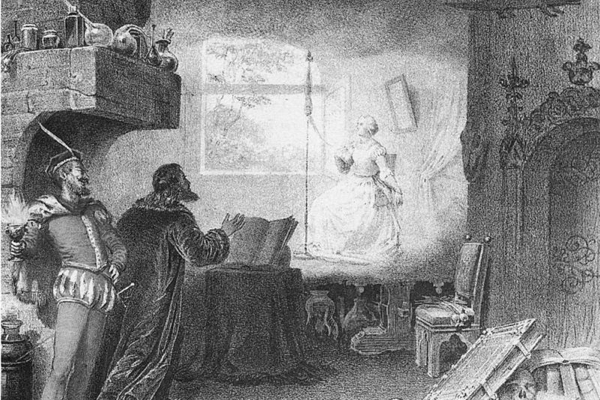 Méphistophélès shows Faust a vision of Marguerite