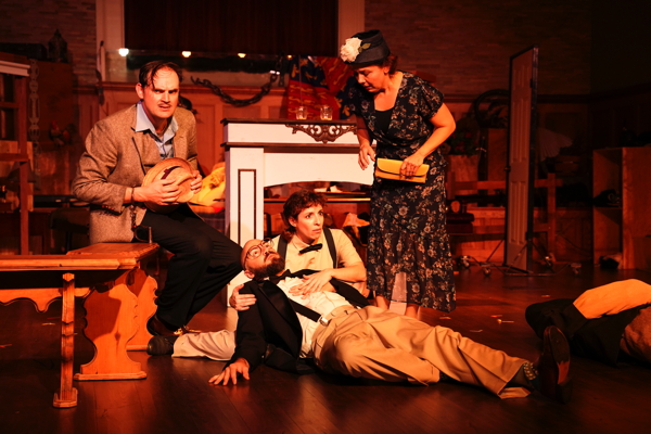 Phil Leveling, Brian Kappler, Rebecca Loughridge and Kelly Schnider in 'The 39 Steps'