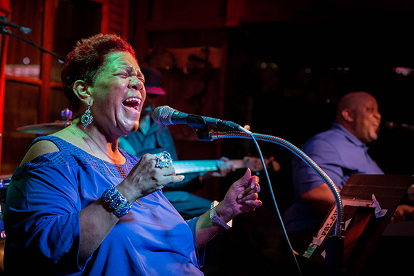 Kim Massie performed at Beale on Broadway on August 16, 2016. Photo by Monica Mileur.