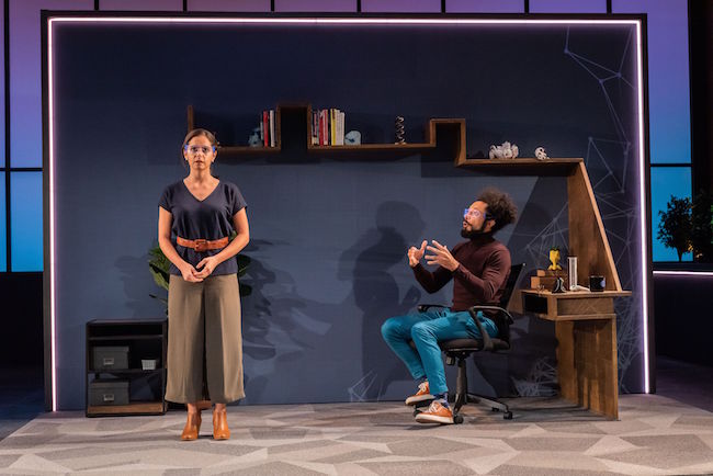 A scene from the world premiere of 'The Gradient,' at the Rep, photo by Philip Hamer.