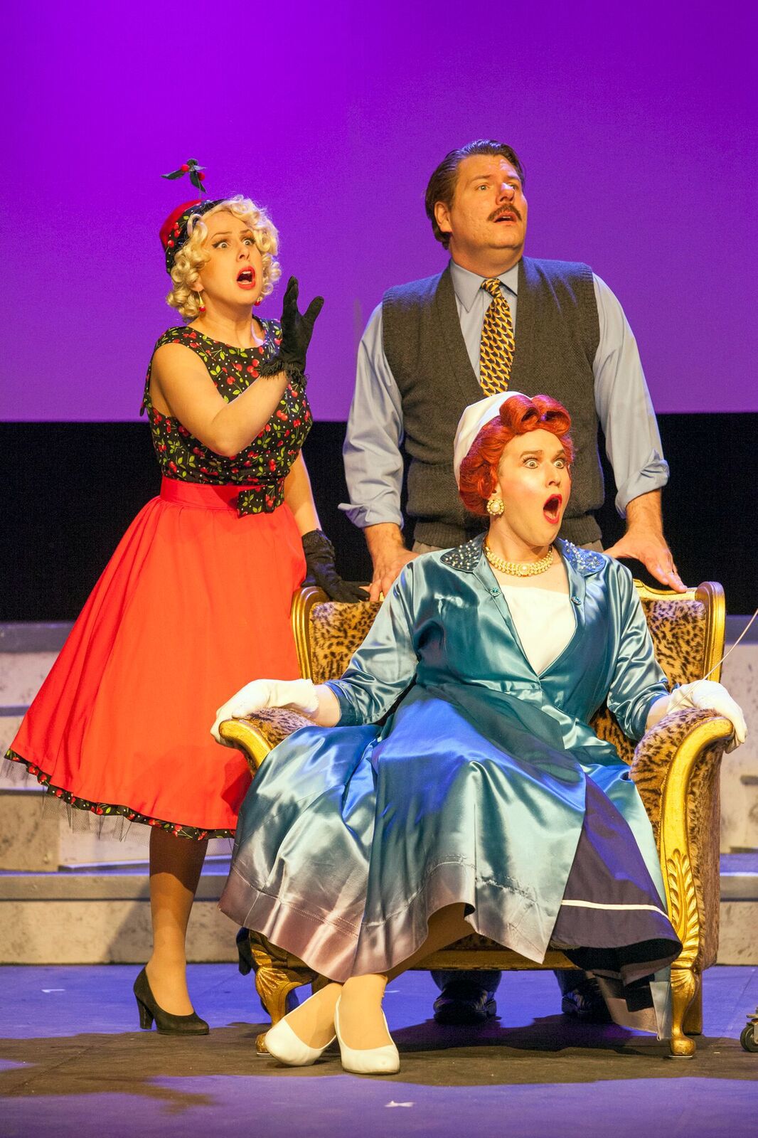 Will Bonfiglio, Shannon Nara and Stephen Peirick in 'Red Scare on Sunset' at Stray Dog Theatre, Photo by John Lamb