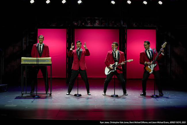 A scene from 'Jersey Boys -- the story of Frankie Valli and the Four Seasons,' at Stages St Louis, photo by ProPhotoSTL.