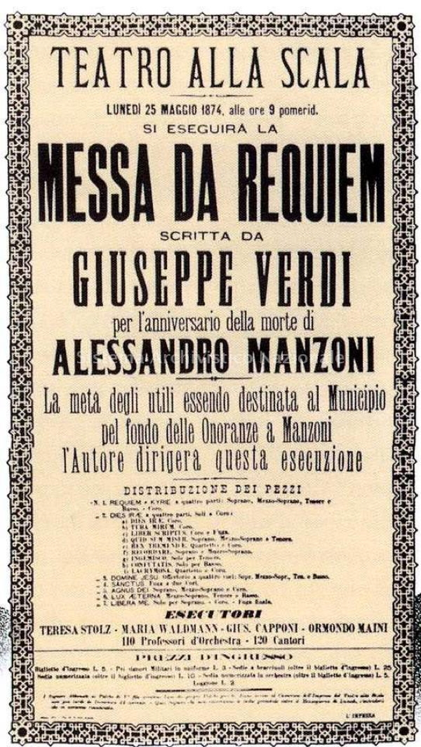 Requiem poster for La Scala premiere, 1874