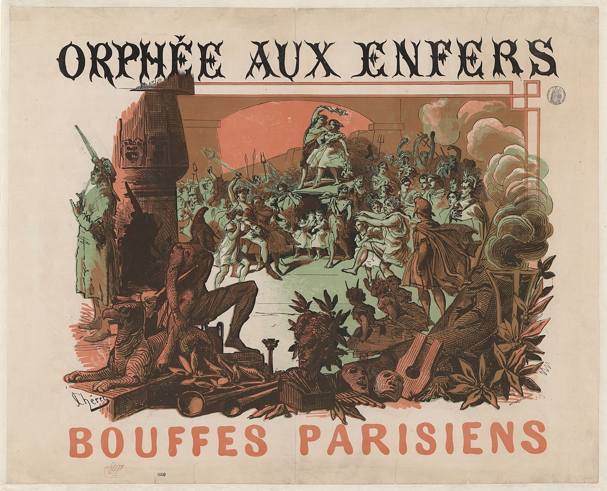 Poster for 1867 revival of "Orphée aux enfers" By Jules Chéret.