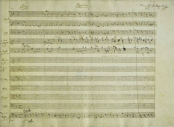 The first page of Mozart's Requiem