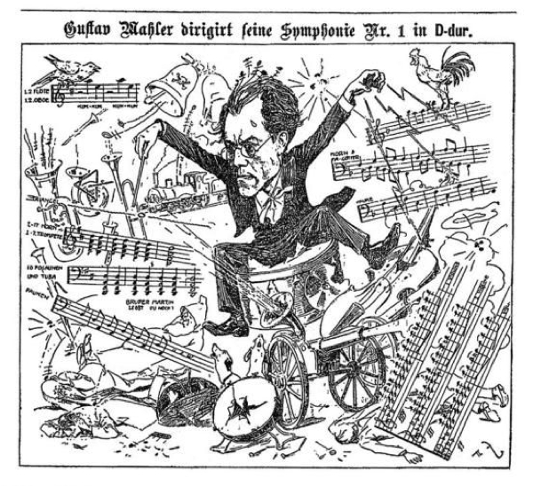 Contemporary characterture of Mahler conducting his Symphony No. 1