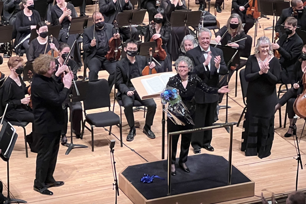 L-R: Stéphane Denève, Amy Kaiser, Stephen Powell, Katie Van Kooten   