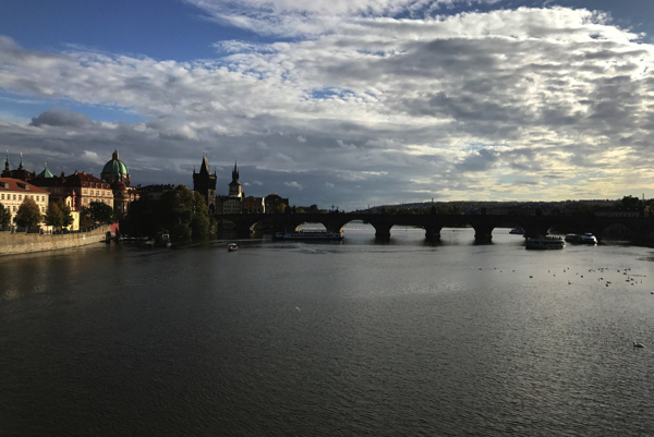 The Vlatava from the Legions Bridge in Prague. Photo by Chuck Lavazzi.