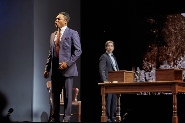 L-R: Markel Reed and Jonathan Johnson in "The Tongue and the Lash". Photo by Eric Woolsey