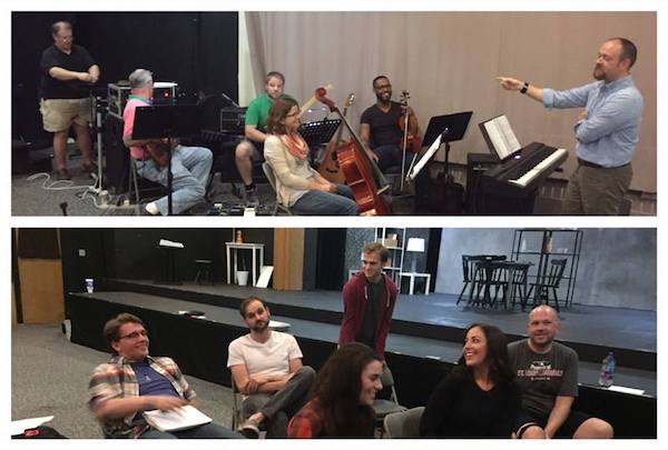 The cast and band of Next to Normal rehearse in preparation for this weekend's opening performances. Photo courtesy of Take Two Productions.