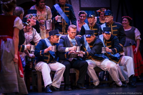 Andrew Marks Maugham (center) in The Student Prince. Photo by Wylde Brothers Productions.